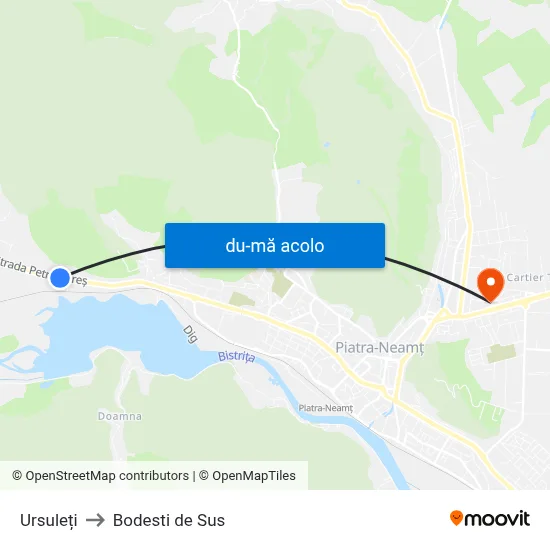 Harta de Ursuleți către Bodesti de Sus