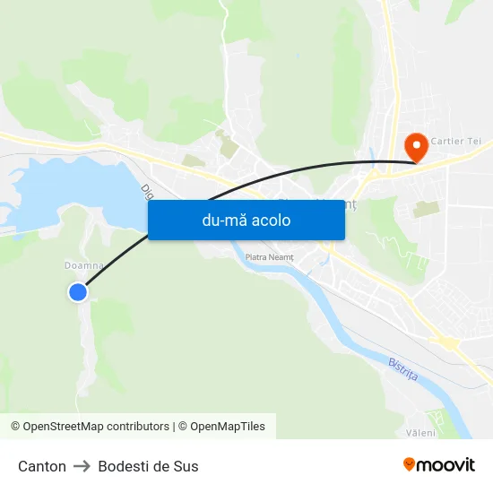 Harta de Canton către Bodesti de Sus