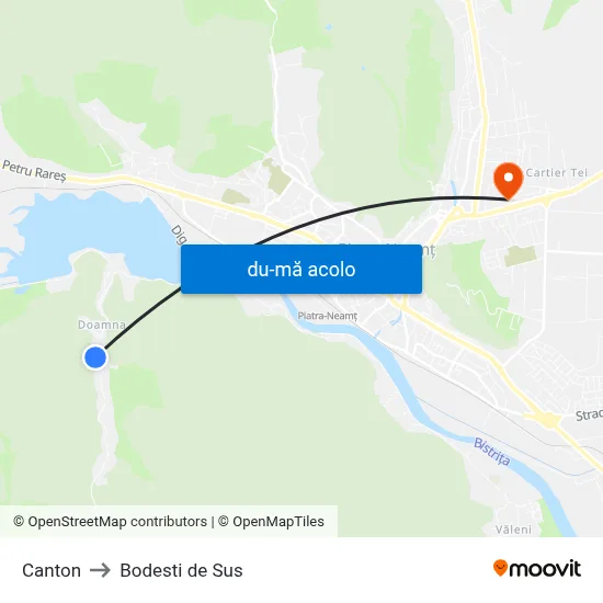 Harta de Canton către Bodesti de Sus