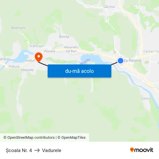 Harta de Școala Nr. 4 către Vadurele