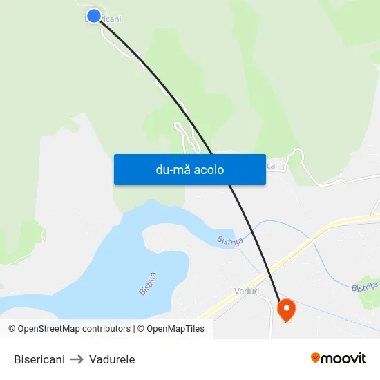 Harta de Bisericani către Vadurele