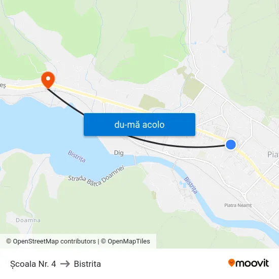 Harta de Școala Nr. 4 către Bistrita