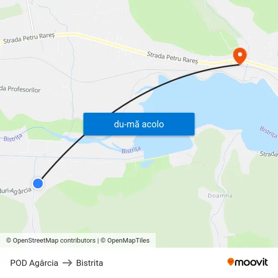 Harta de POD Agârcia către Bistrita