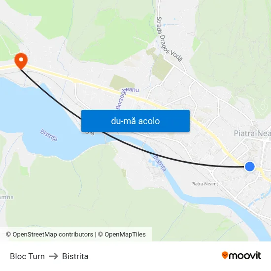 Harta de Bloc Turn către Bistrita
