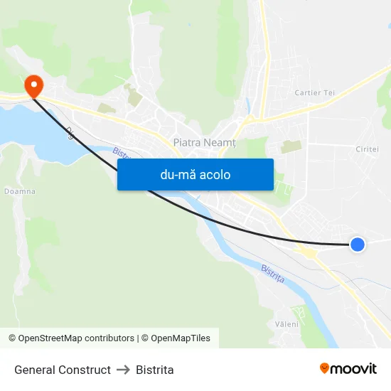 Harta de General Construct către Bistrita