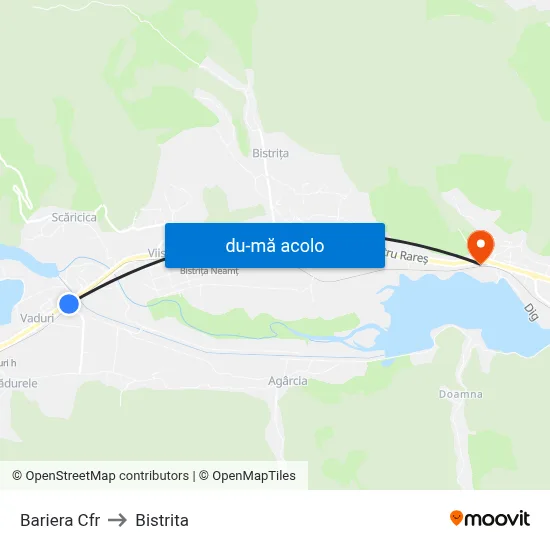 Harta de Bariera Cfr către Bistrita