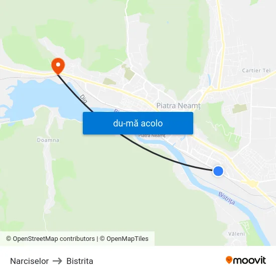 Harta de Narciselor către Bistrita