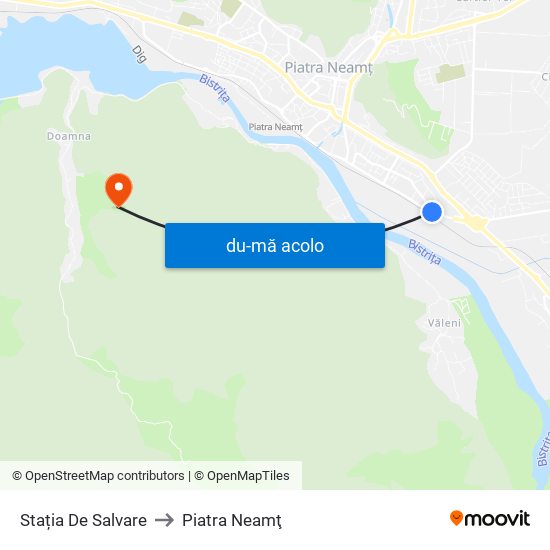 Harta de Stația De Salvare către Piatra Neamţ