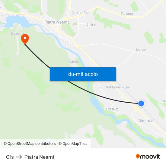 Harta de Cfs către Piatra Neamţ