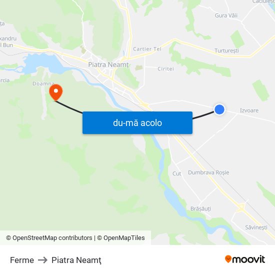 Harta de Ferme către Piatra Neamţ