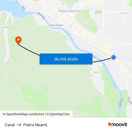 Harta de Canal către Piatra Neamţ