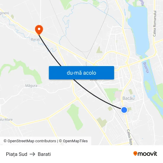 Harta de Piața Sud către Barati
