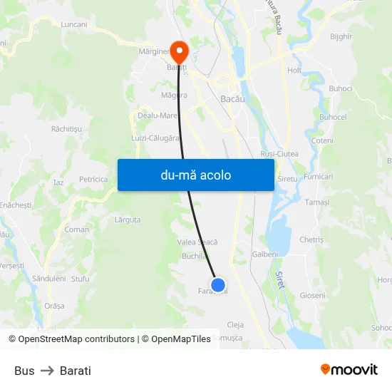 Harta de Bus către Barati