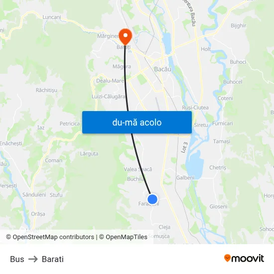 Harta de Bus către Barati