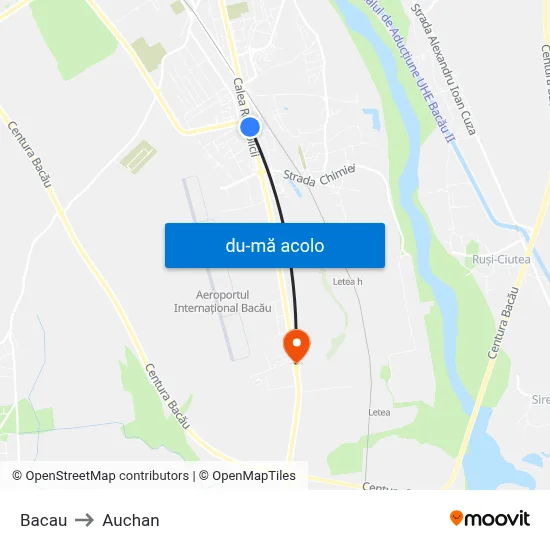 Harta de Bacau către Auchan