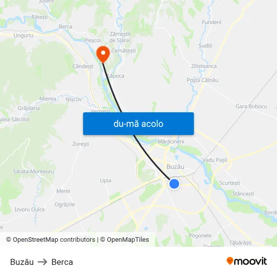 Harta de Buzău către Berca