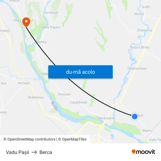 Harta de Vadu Pașii către Berca