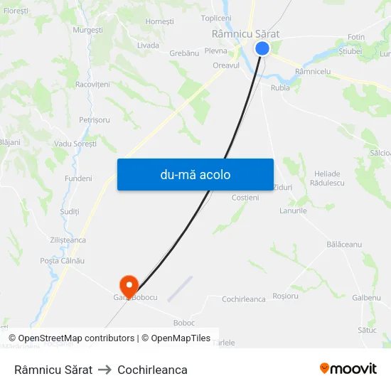 Harta de Râmnicu Sărat către Cochirleanca
