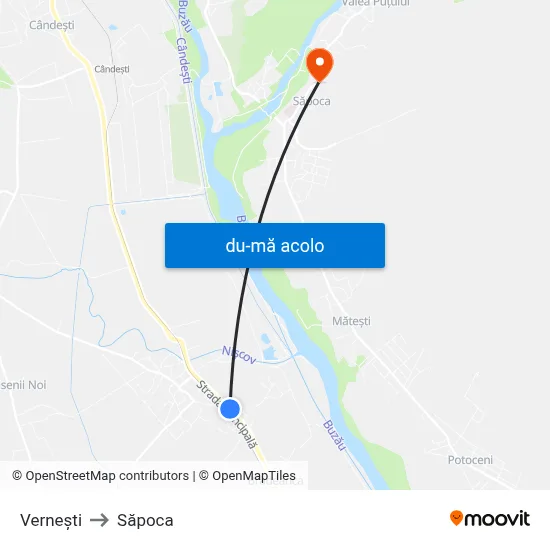 Harta de Vernești către Săpoca