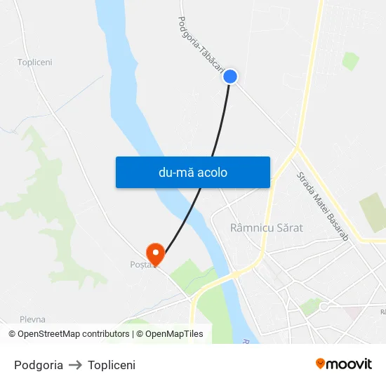 Harta de Podgoria către Topliceni
