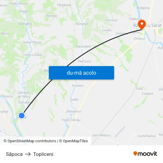 Harta de Săpoca către Topliceni