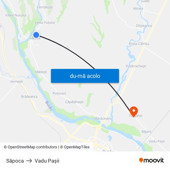 Harta de Săpoca către Vadu Pașii