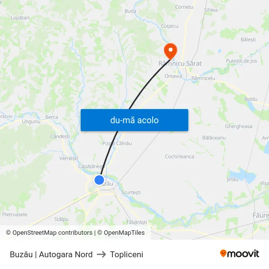 Harta de Buzău | Autogara Nord către Topliceni