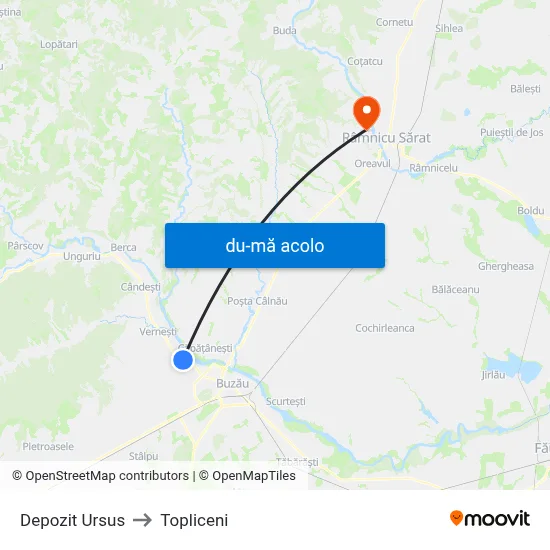 Harta de Depozit Ursus către Topliceni