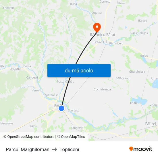 Harta de Parcul Marghiloman către Topliceni