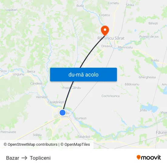 Harta de Bazar către Topliceni