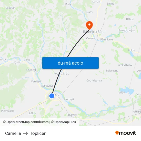 Harta de Camelia către Topliceni