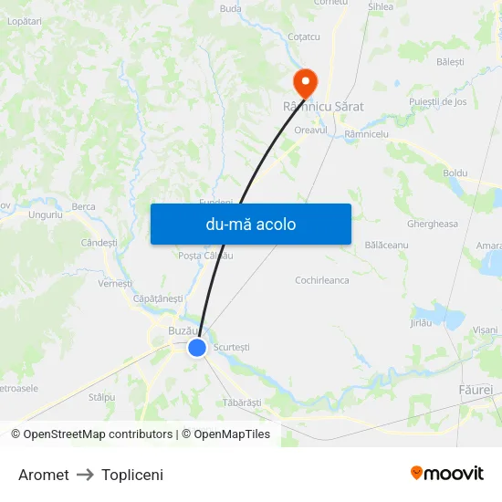 Harta de Aromet către Topliceni