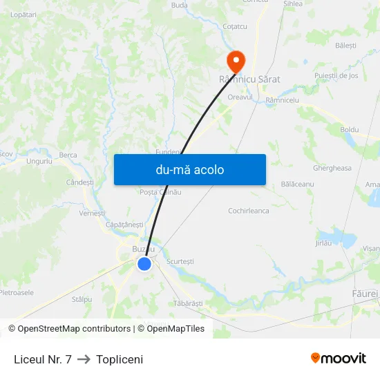 Harta de Liceul Nr. 7 către Topliceni