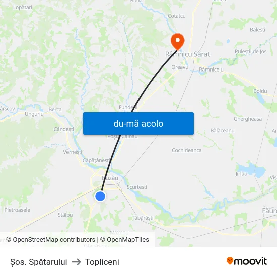 Harta de Șos. Spătarului către Topliceni