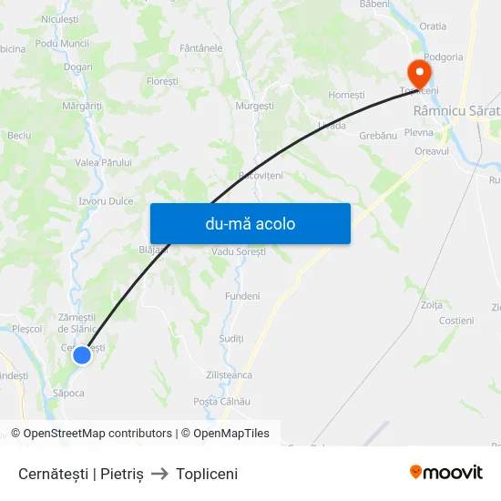 Harta de Cernătești | Pietriș către Topliceni