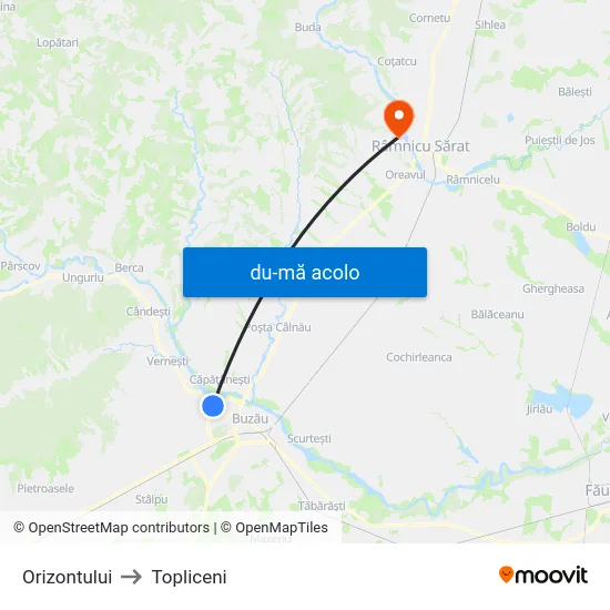 Harta de Orizontului către Topliceni