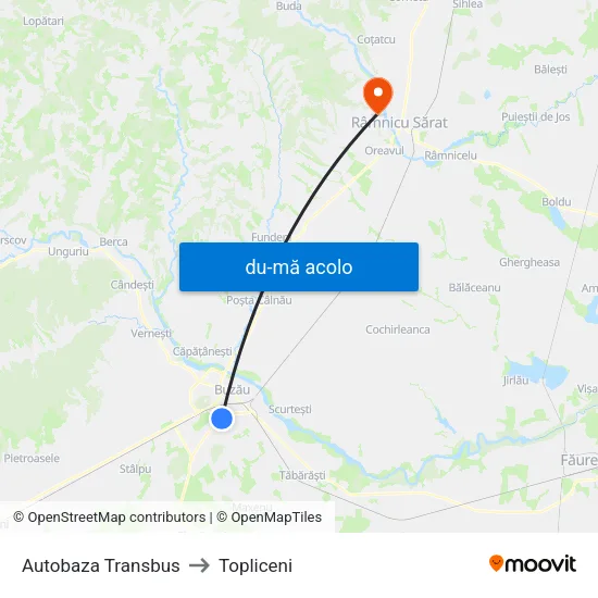 Harta de Autobaza Transbus către Topliceni