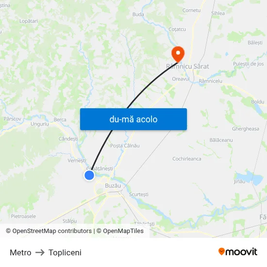 Harta de Metro către Topliceni