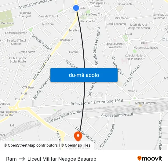 Harta de Ram către Liceul Militar Neagoe Basarab