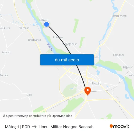 Harta de Mătești | POD către Liceul Militar Neagoe Basarab