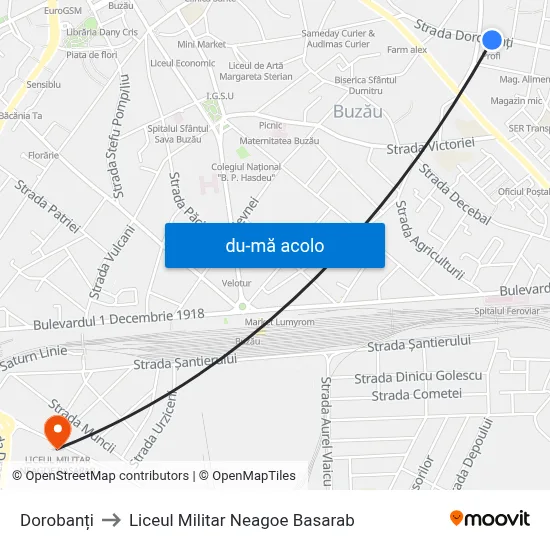Harta de Dorobanți către Liceul Militar Neagoe Basarab