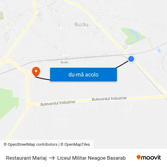 Harta de Restaurant Mariaj către Liceul Militar Neagoe Basarab