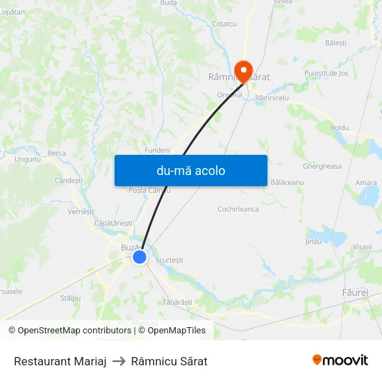 Harta de Restaurant Mariaj către Râmnicu Sărat