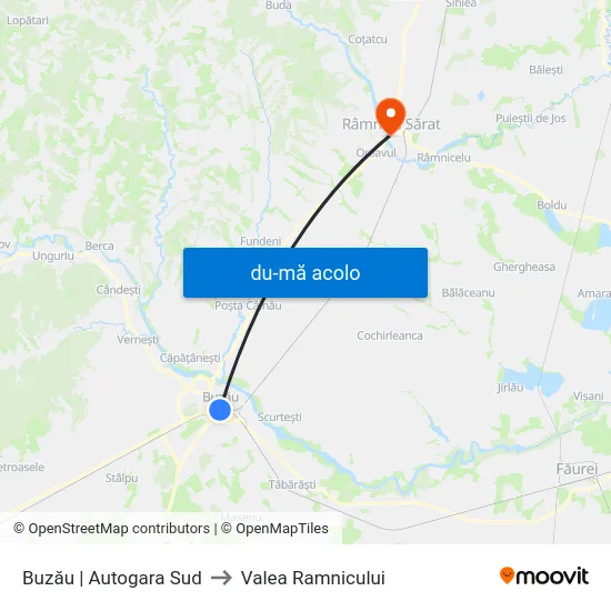 Harta de Buzău | Autogara Sud către Valea Ramnicului