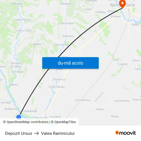 Harta de Depozit Ursus către Valea Ramnicului