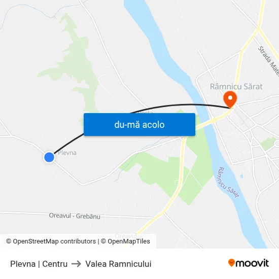 Harta de Plevna | Centru către Valea Ramnicului