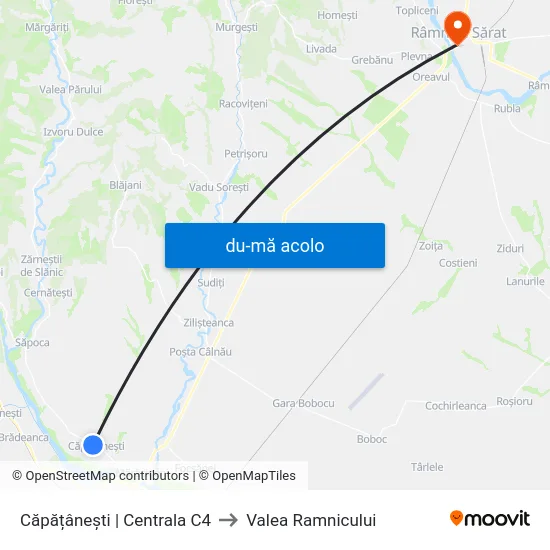 Harta de Căpățânești | Centrala C4 către Valea Ramnicului