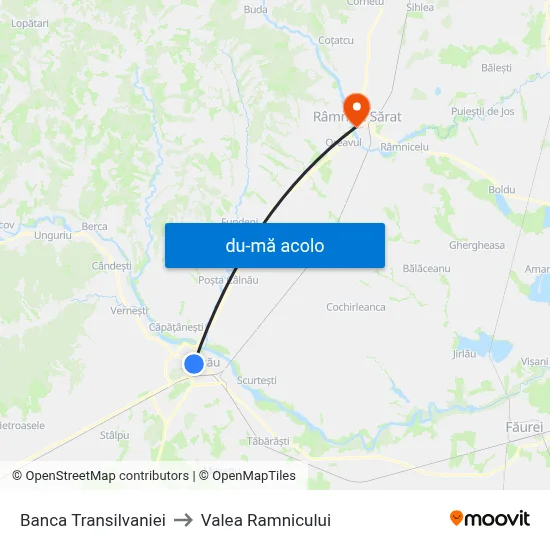 Harta de Banca Transilvaniei către Valea Ramnicului