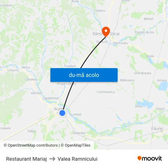 Harta de Restaurant Mariaj către Valea Ramnicului