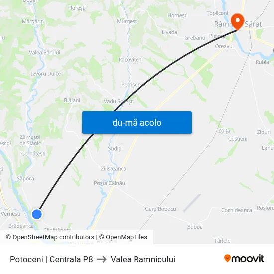 Harta de Potoceni | Centrala P8 către Valea Ramnicului